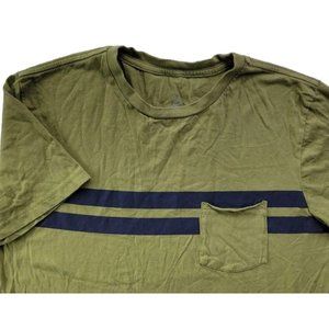 Birdwell Beach Britches Men L Green Blue Stripe Short Sleeve TShirt Cotton Tee